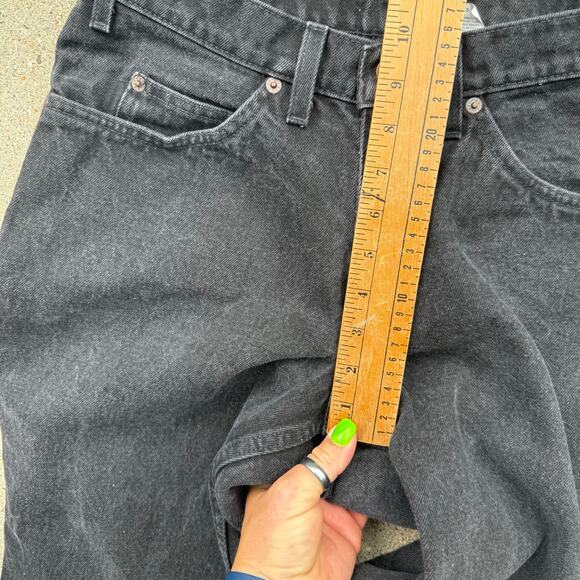 VTG 90s Levi's 550 Black Relaxed Fit Jeans Orange Tab Husky TAG 36x29 FIT 32x26 - Picture 10 of 13
